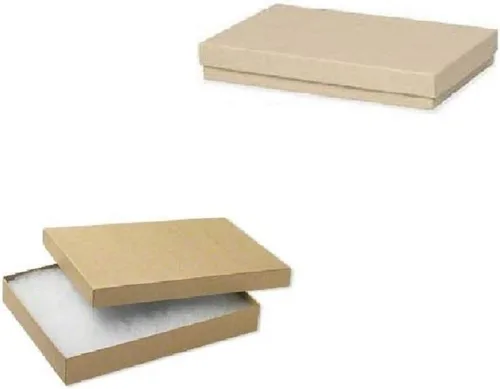 RJ Displays Collar y pulsera de papel reciclado de papel kraft marrón con relleno de algodón, caja de regalo coleccionable #53 (caja de 100)