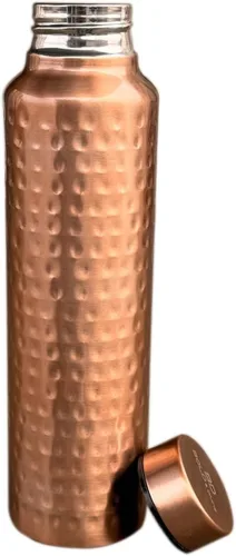 Vista 5 de Botella de agua de acero inoxidable chapada en cobre Botella de agua deportiva de acero inoxidable de una sola pared no aislada de 32 onzas
