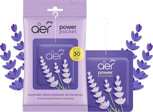 Vista 11 de Godrej Aer Power Pocket Lavender Bloom - Fragancia de baño, 0.35 onzas, 6 unidades, color verde