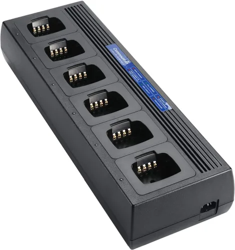 Commountain Cargador de seis unidades compatible con radios Motorola CP185 CP100D y baterías PMNN4476 PMNN4080 PMNN4081 PMNN4082, cargador