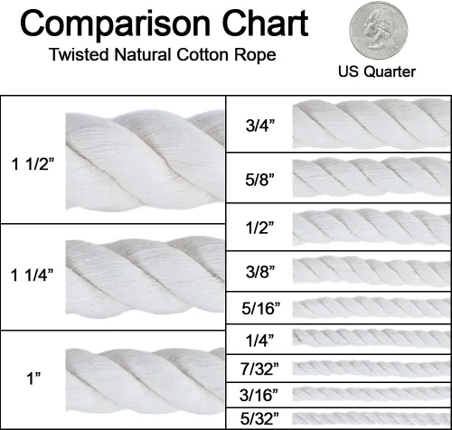 Vista 4 de GOLBERG Cuerda trenzada 100% algodón natural, tamaños: 5/32, 3/16, 7/32, 1/4, 5/16, 3/8, 1/2, 5/8, 3/4, 1, 1 1/4, 1 1/2 pulgadas, cuerda de algodón