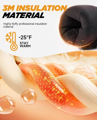 Vista 6 de TANSTC Winter Gloves Men Women Waterproof Touchscreen Ski Gloves, 3M Thinsulate Thermal Snow Gloves with Windproof Cuff, Cold Weather Gloves for