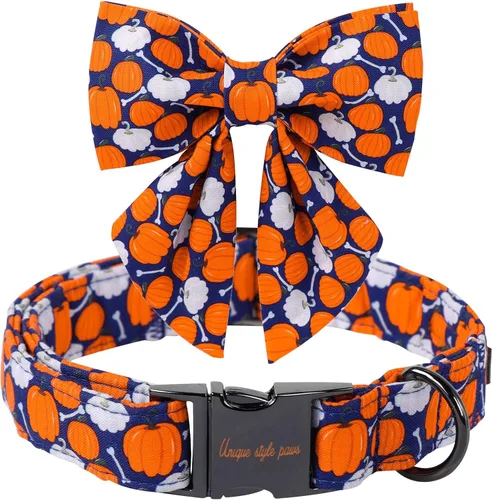 Vista 21 de Unique style paws - Collar para perros con corbatín, collar ajustable para perros y gatos, pequeño, mediano y grande