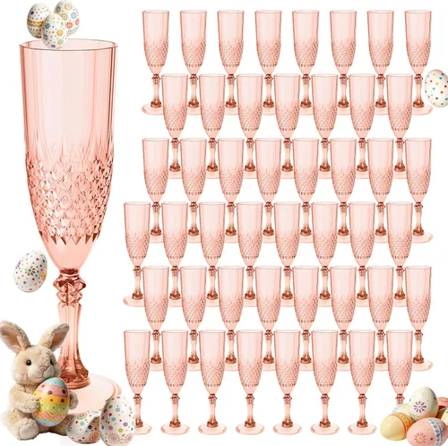 Vista 25 de Copas de champán de plástico, 12 copas de vino de plástico ámbar, inastillables, reutilizables, para bodas, despedidas de soltero, brindis y eventos