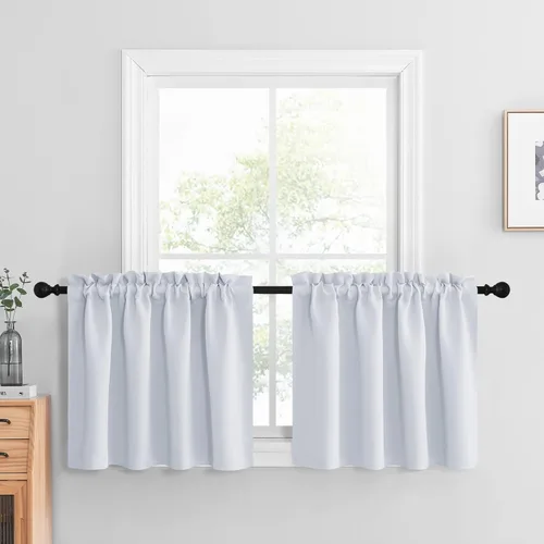 Vista 28 de NICETOWN Cortinas Opacas Cortas - Tratamiento de Ventana con Aislamiento Térmico, Niveles de Cortina Pequeños para Sala de Estar/Cocina, 2 Paneles