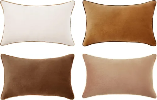 Vista 22 de MONDAY MOOSE - Juego de 4 fundas de cojín decorativas de terciopelo suave, diseño moderno de doble cara; mezcla y combina, rellenos de almohada