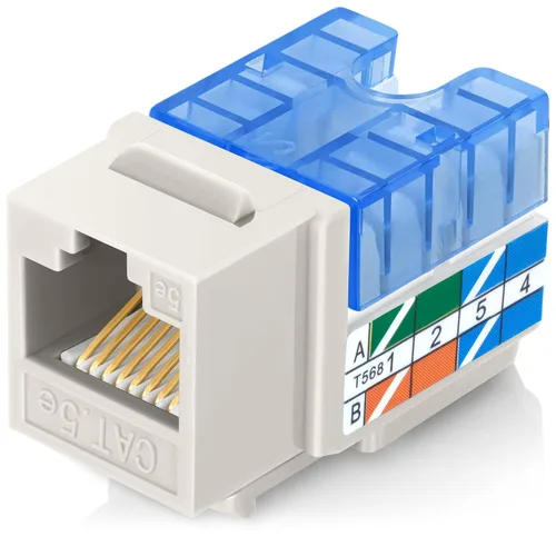 Vista 32 de Everest - Paquete de 10 conectores Keystone RJ45 Cat5e en ángulo de 90°, color negro, conectores RJ45 hembra de perfil delgado, conector Keystone
