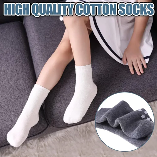 Vista 4 de Dosoni Calcetines antideslizantes para bebés, niñas y niños pequeños, calcetines de regalo de algodón grueso y cálido