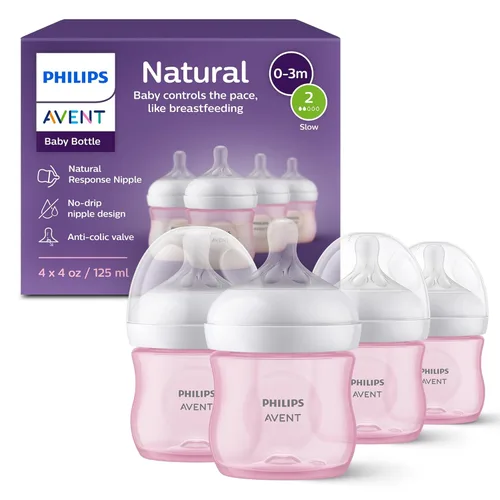 Vista 19 de Philips Avent - Biberón natural con boquilla de respuesta natural, azul, 4 onzas, paquete de 4, SCY900/24