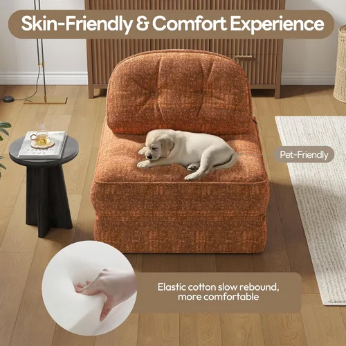 Vista 5 de Dowinx Sofá cama plegable con almohada, cómodo sofá cama convertible para adultos, hogar, sala de estar y juegos, diseño moderno y cómodo