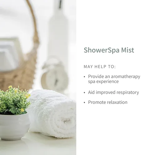Vista 5 de European Spa Source Jasmine + Eucalyptus ShowerSpa Spray para aromaterapia, experiencia de spa en casa, alivio de la congestión sinusal y alivio