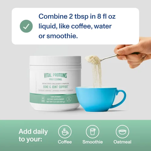 Vista 5 de Vital Proteins Complejo de colágeno bioactivo profesional para huesos y articulaciones, 12.9 oz