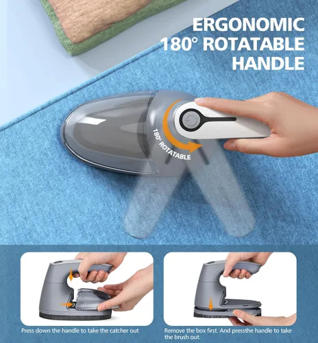 Vista 36 de POPCHOSE Afeitadora de Tela, Removedor de Pelusas Recargable, Desfuzzador para Suéteres, Removedor de Pelusas para Ropa, Suéter, Muebles, Sofá