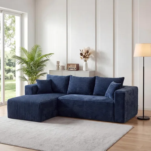 Vista 36 de Sofá modular deshuesado de 118 pulgadas con diván y otomano de pana de gran tamaño en forma de U, sofá de nube para asiento profundo para sala
