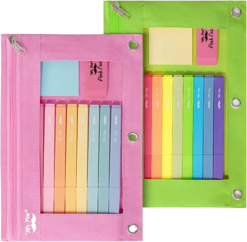 Vista 41 de Mr. Pen - Estuche para lápices de 2 piezas - Estuche con cremallera para lápices para carpeta de 3 anillas