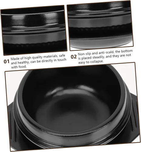 Vista 3 de Olla de sopa de miso coreano con bandeja, ollas de cerámica, utensilios de cocina para el hogar, olla de cocina, olla de sopa delicada, olla