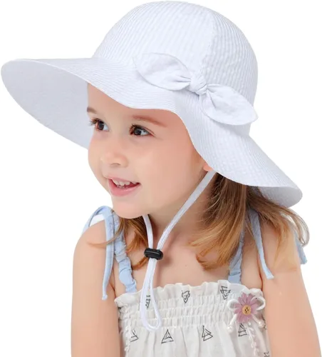 Toddler Kids Baby Girl Sun Hat Floppy Cotton Summer Hat 50+ SPF Protective