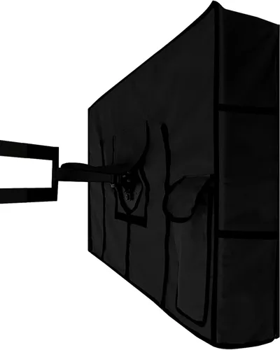 Vista 4 de Funda para TV en exteriores con cubierta frontal transparente, protector universal resistente al agua para TV de 60 a 65 pulgadas, se adapta a