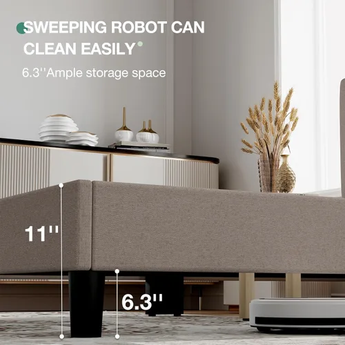 Vista 57 de Novilla Base de cama de plataforma tamaño Queen con cabecera ajustable tapizada, marco de cama Queen, no necesita somier, sin ruido, fácil montaje