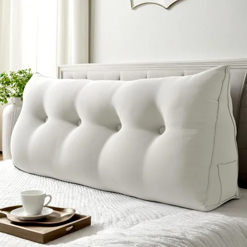Vista 22 de WOWMAX Almohada ergonómica para cabecero para cama de tamaño matrimonial, almohadas tapizadas multifuncionales para cabecero, tableros portátiles