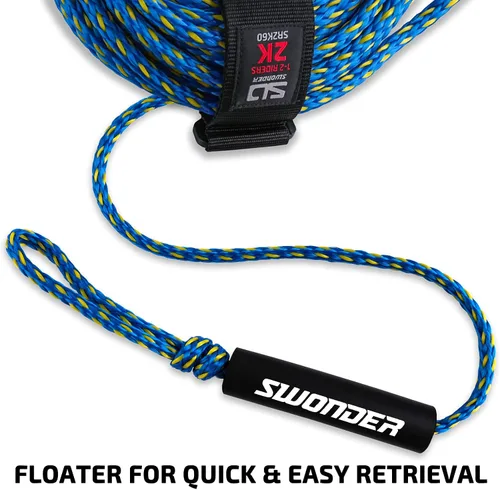 Vista 3 de Swonder Cuerdas de remolque de 2 secciones para tubería, 1-4 cuerdas de 60 pies para tubos remolcables
