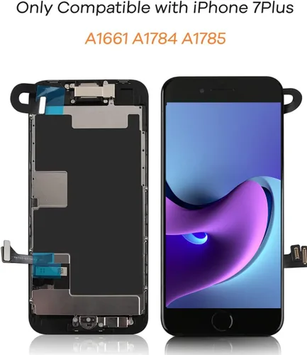 Vista 5 de Ayake para iPhone 7 Plus Reemplazo de pantalla con botón de inicio negro, pantalla LCD de montaje completo digitalizador táctil con cámara