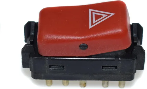 eGang Auto Interruptor de luz de peligro de advertencia eléctrica 1248200110 para Mercedes-Benz C220 C280 190E 300D E500 E320 300E 1984-1995, rojo,