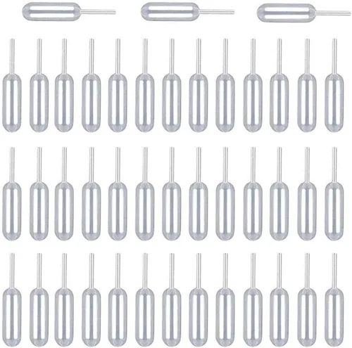 Vista 5 de Pipetas de postre de 0.1 fl oz, 60 pipetas de transferencia de plástico con gotero inyector líquido para magdalenas fresas (60)