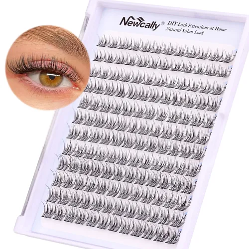 Vista 7 de Extensiones de pestañas en racimo Natural Lash, pestañas individuales cortas C-curly de 10-14mm, racimos de pestañas Wispy, para colocar en casa