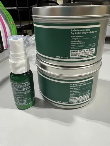 Vista 9 de Bug Soother Vela repelente de insectos natural – Protección contra mosquitos y mosquitos sin DEET, agradable aroma a hierba de limón y vainilla