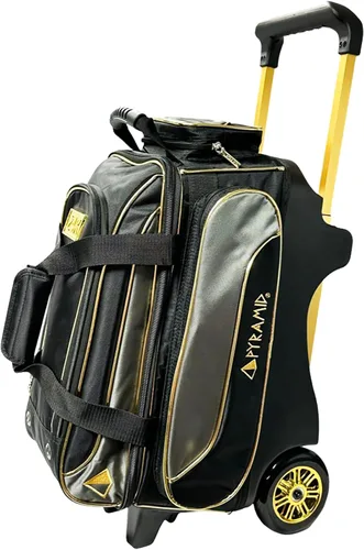 Vista 12 de Pyramid Path Premium Deluxe - Bolsa de bolos de doble rodillo de 2 bolas con gran compartimento separado para zapatos
