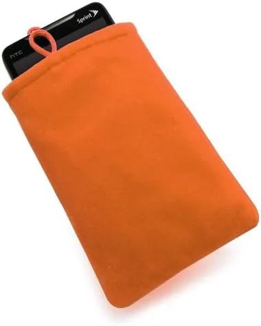 Vista 2 de BoxWave Funda compatible con Elgato HD60 X - Bolsa de terciopelo, funda de tela de terciopelo suave con cordón - Naranja intenso