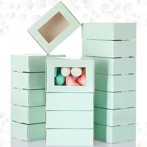 Vista 77 de Zonon 30 piezas de cajas de jabón para embalaje casero, mini cajas de regalo de papel kraft con ventana para panadería, caramelos, fabricación