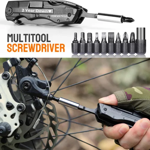 Vista 5 de Regalos de amor para el segundo aniversario para hombres, él, marido, cuchillo multiherramienta, regalos prácticos de aniversario de 2 años para él