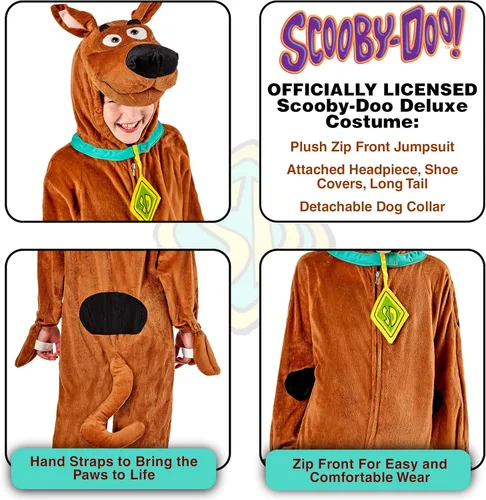 Vista 5 de Disfraz Delux de ScoobyDoo para niños., bebé mayor (de uno a dos años), Scooby-doo Childs Deluxe Scooby