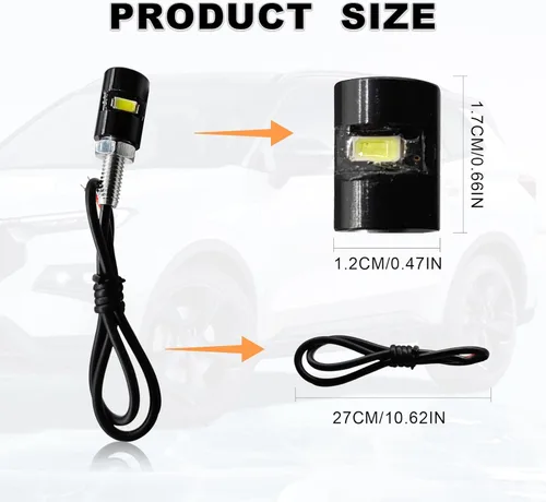 Vista 2 de 2 luces para matrícula, súper brillante de 12 V, bombilla LED blanca de tornillo de matrícula, resistente al agua, bombilla LED de aluminio negro