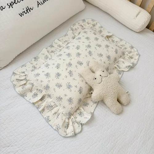 Vista 19 de BuLuTu Funda de almohada de muselina de algodón para niños pequeños con bonito patrón de flores de azalea, súper suave, funda de almohada para cuna