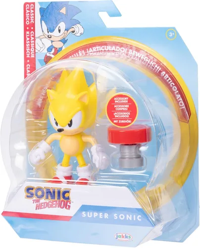 Vista 9 de Sonic the Hedgehog - Figura de acción Super Sonic de 4 pulgadas con accesorio Red Spring. A partir de 3 años (con licencia oficial de Sega)
