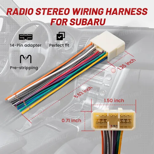 Vista 7 de RED WOLF Conjunto de cables de radio para instalación de reproductor de CD de estéreo del mercado de posventa Adaptador compatible con 1997-2008