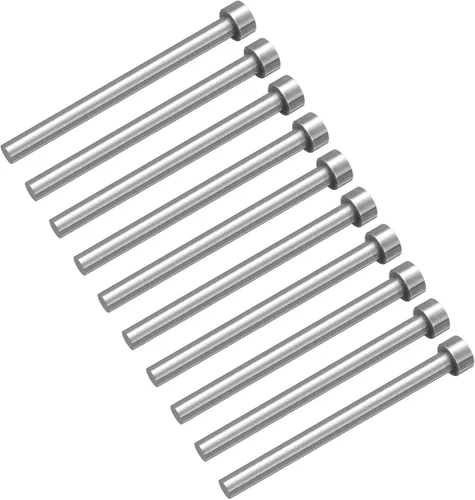 Vista 13 de uxcell 10 pines eyectores rectos, 0.039 in (0.04 pulgadas) de diámetro. SKD61 punzón de punta redonda de 3.937 in (4 pulgadas) de largo