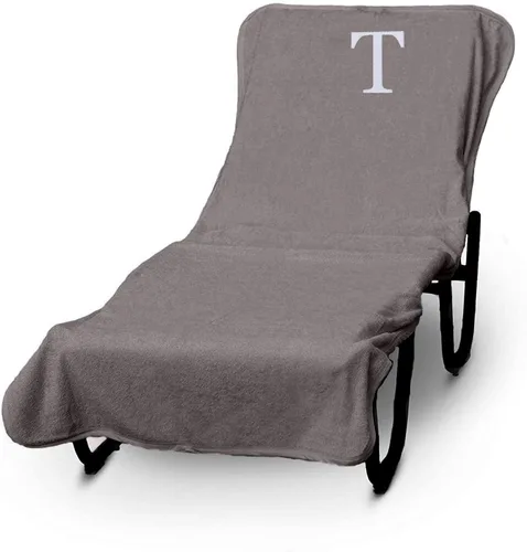 Vista 40 de Funda de lujo para tumbona de piscina con monograma de Hotel y Spa, bordado con letras en bloque - Extra absorbente 100% algodón turco - Rizo suave