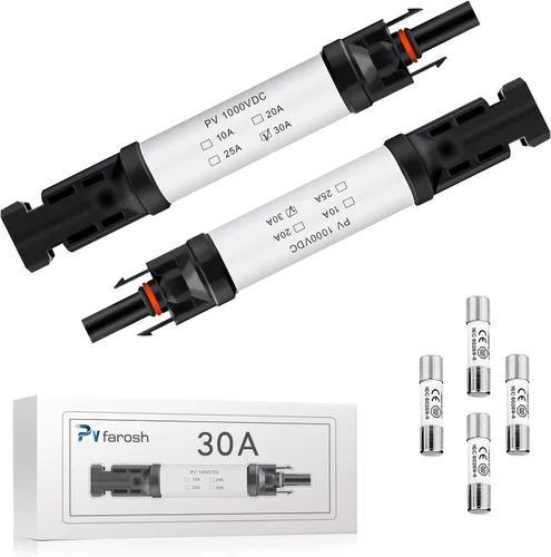 Conector de fusible solar de 30 A IP68, resistente al agua, 1000 V, portafusibles en línea de 30 A, conector macho y hembra, resistente al agua,
