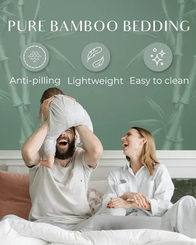 Vista 5 de Linenwalas - Sábana bajera de tamaño individual XL, de viscosa de bambú, bolsillo profundo de 16”, refrescante, suave y transpirable, perfecta