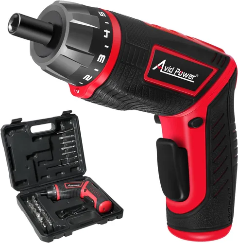 AVID POWER Juego de destornilladores inalámbricos eléctricos 4V 5.65Nm 37 1-rojo