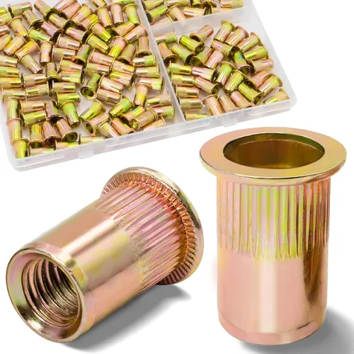 Vista 16 de Kit de Surtido de Tuercas de Remache Métricas y SAE (300 Piezas), M3 M4 M5 M6 M8 M10 M12#8-32#10-24 1/4"-20 5/16"-18 3/8"-16 Juego de Tuercas