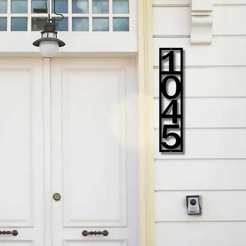 Vista 11 de Letrero de metal personalizado con número de casa para exterior moderno, letrero de número de dirección personalizado para casa, placa de dirección