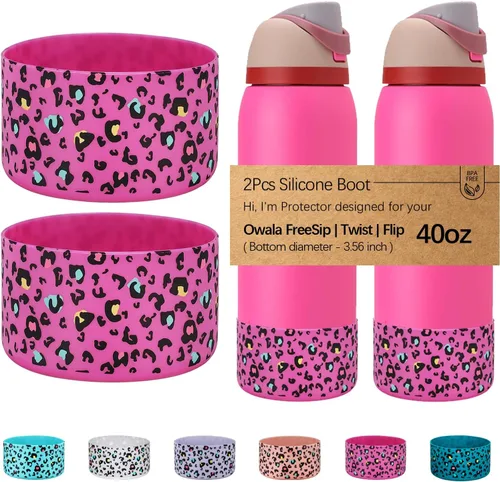 Vista 69 de WK IEASON 2 fundas de silicona para botella de agua Owala, base protectora para botella de agua Owala FreeSip Twist y Flip Flask accesorios para 3D