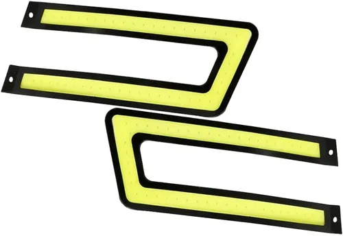 Vista 4 de Paquete de 2 luces LED COB universales en forma de U, luces LED COB blancas de alta potencia, lámpara decorativa impermeable DRL luz diurna luz