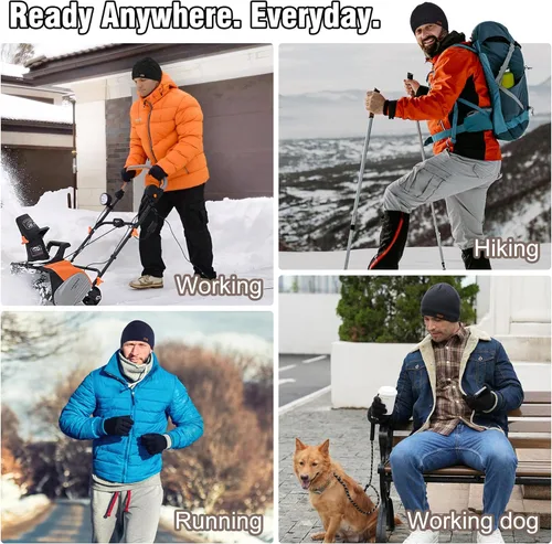 Vista 5 de Wmcaps Gorro de invierno con forro polar cálido, gorro de invierno de punto suave para hombres y mujeres