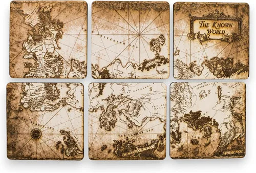 Coasters - The Known World Wood Coaster Set 4x4in Raw Wood